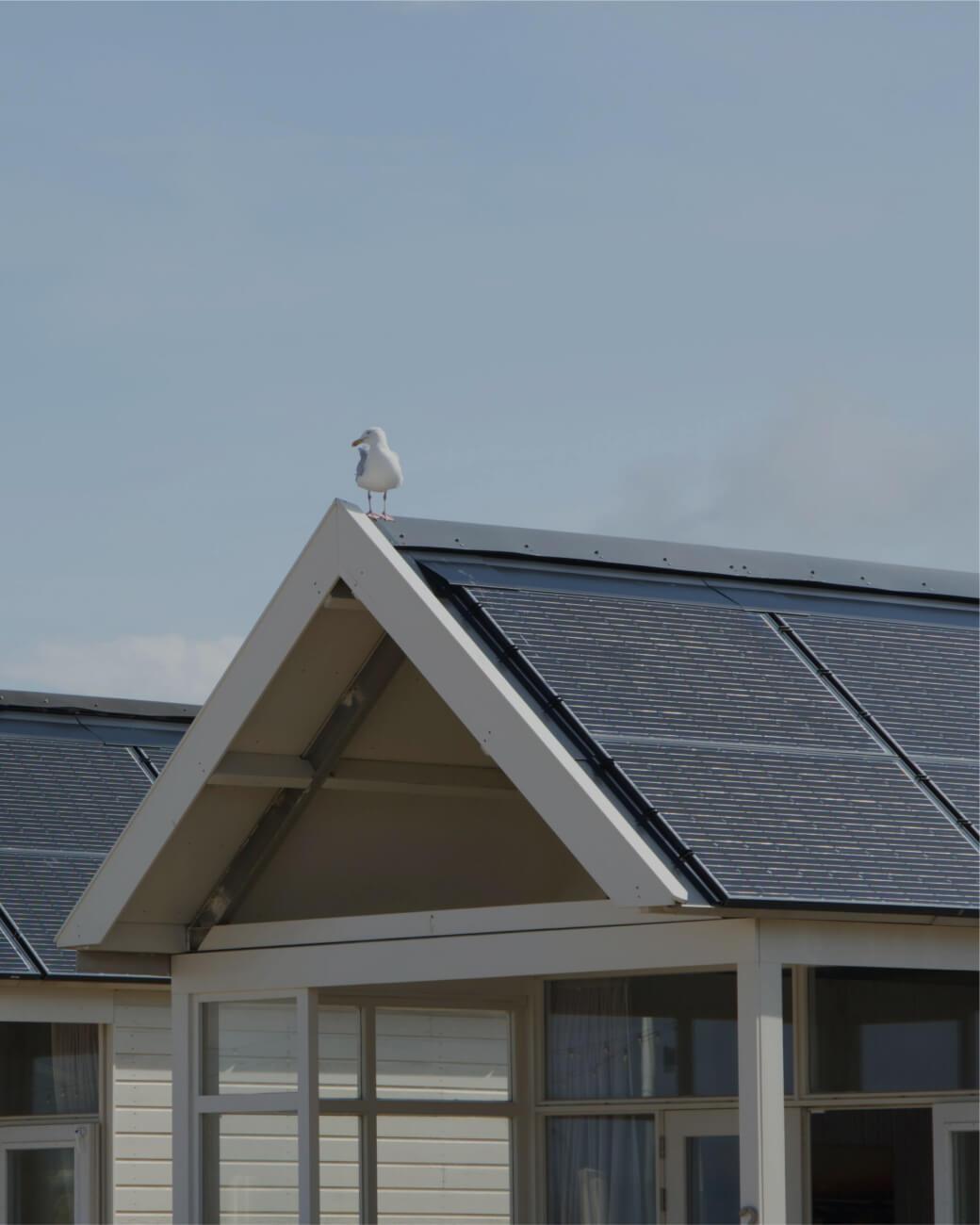 House roof with solar panels